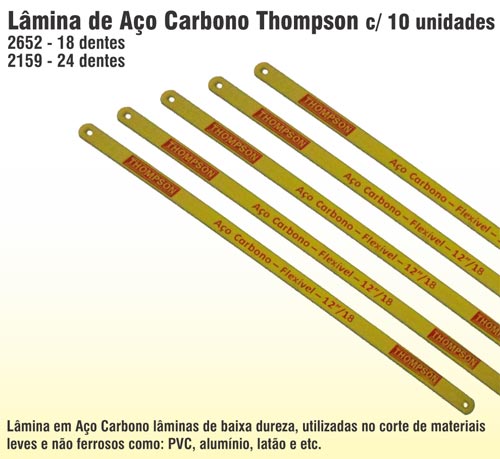 Lmina de Ao Carbono Thompson c/ 10 unidades