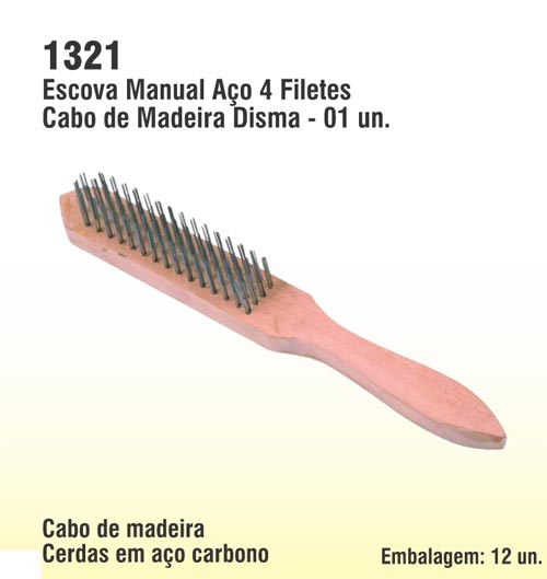 Escova Manual Aço 4 Filetes