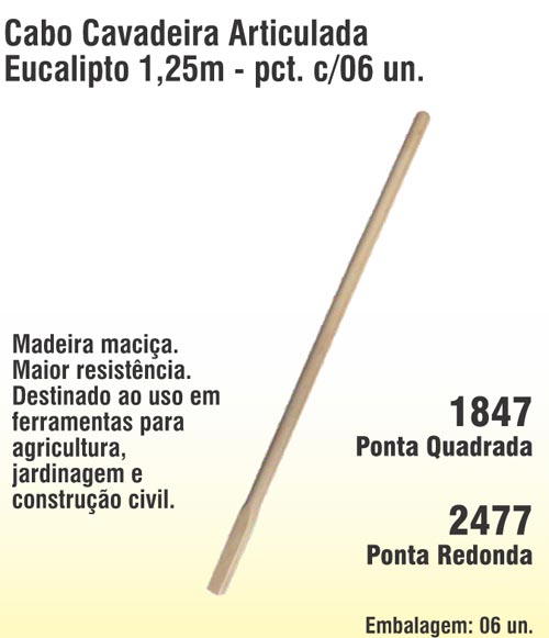 Cabo Cavadeira Articulada Eucalipto 1,25m