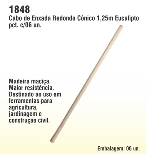 Cabo de Enxada Redondo Cnico 1,25m Eucalipto