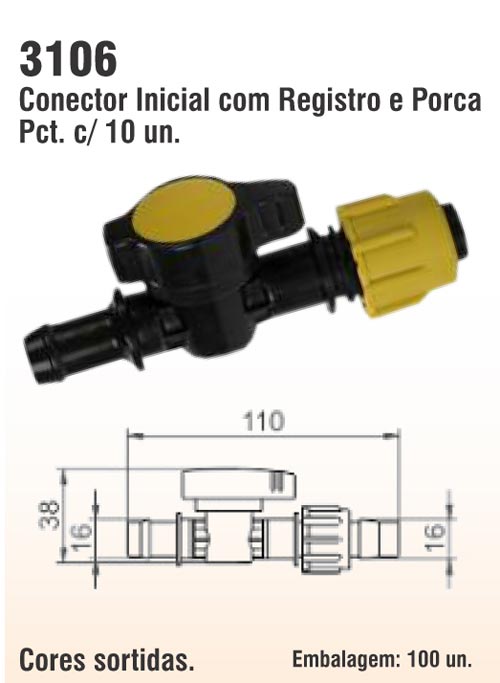 Conector Inicial com Registro e Porca