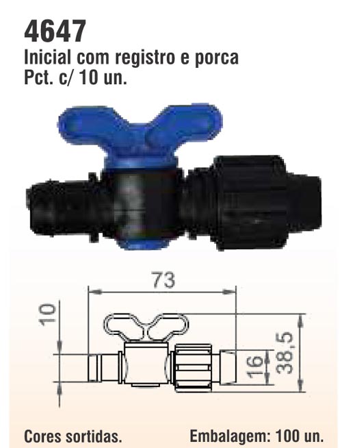 Inicial com registro e porca