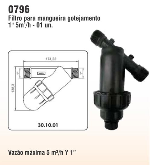 Filtro para mangueira gotejamento