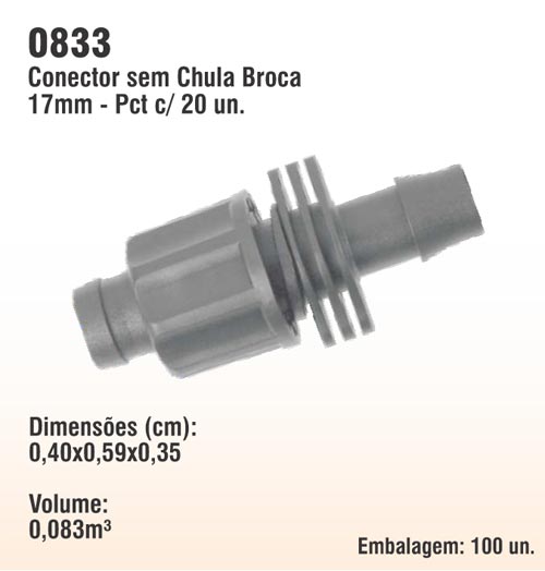 Conector sem Chula Broca 17mm